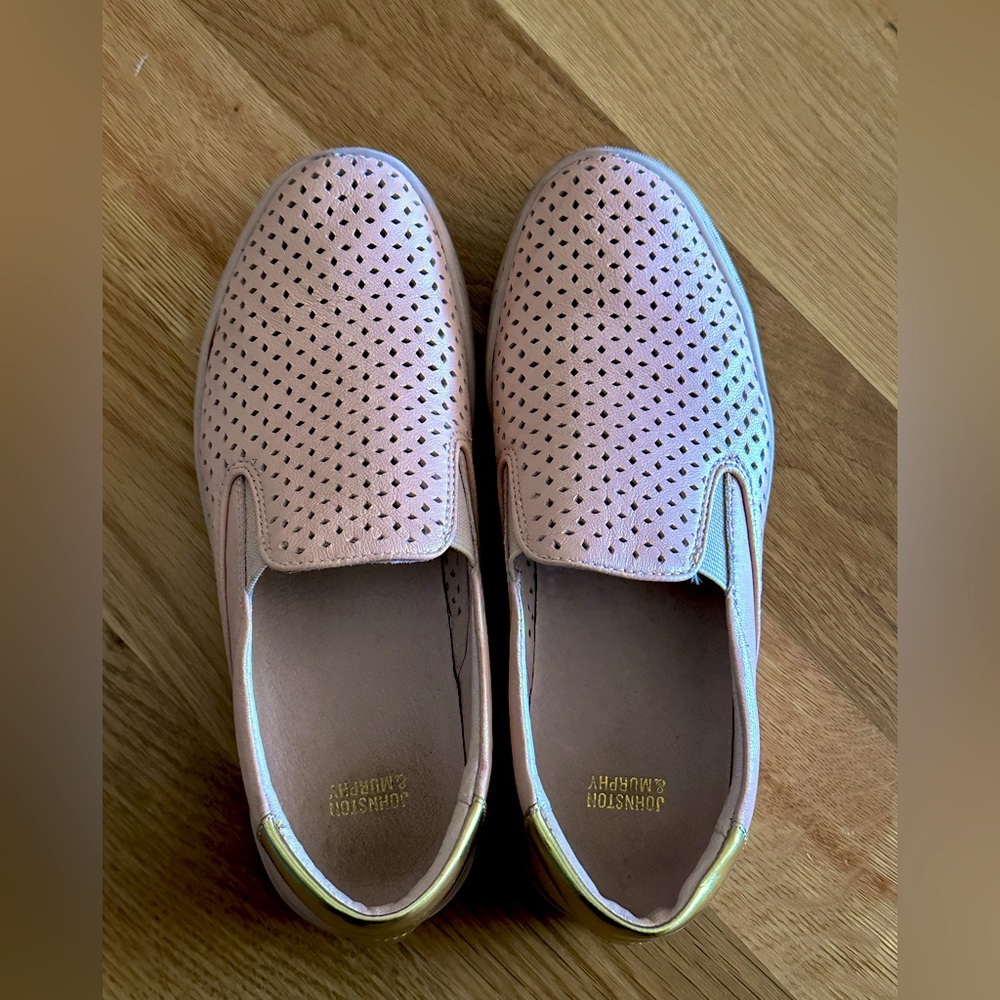 Johnston & Murphy sneakers; light pink, excellent condition!!